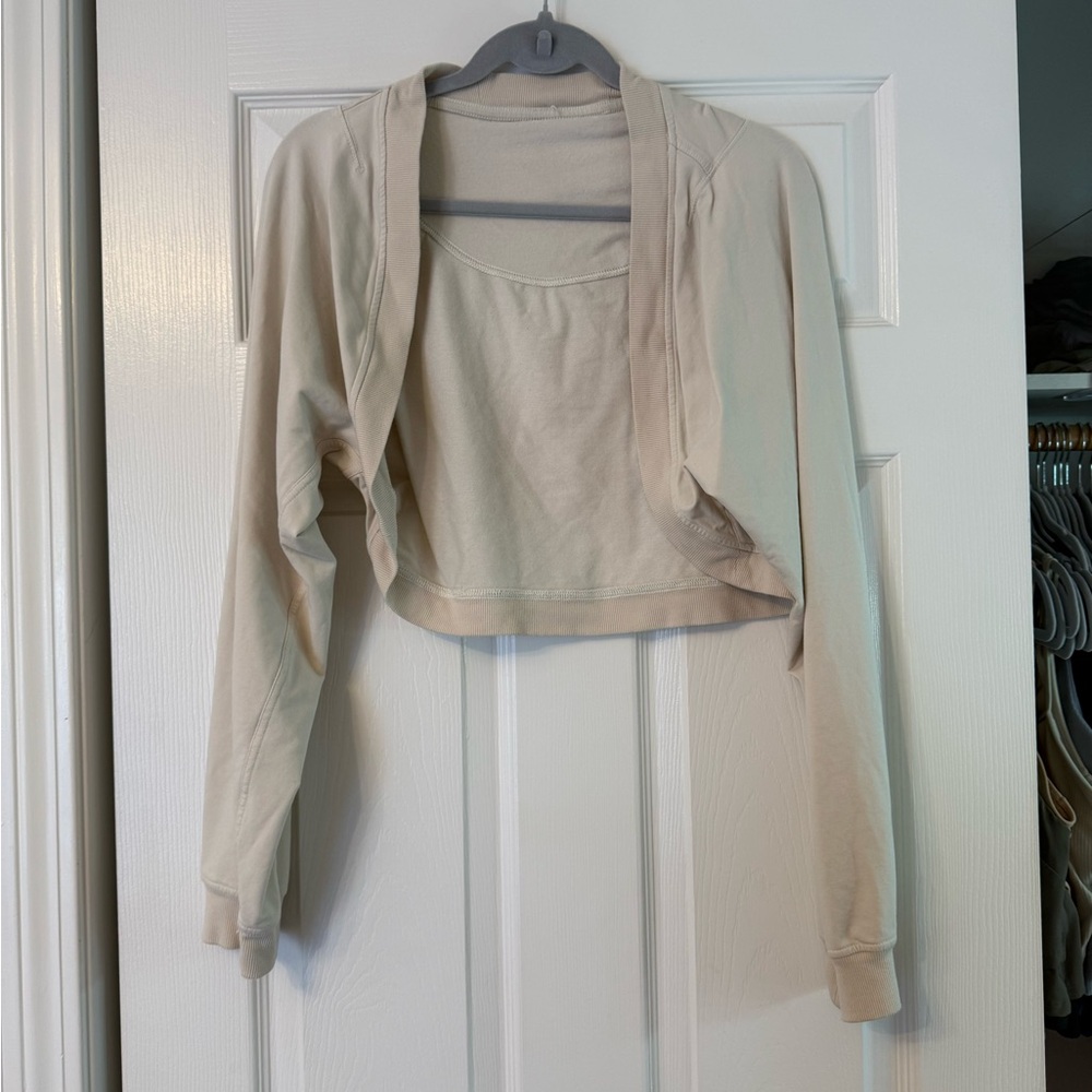 lululemon athletica Cream Long Sleeve Top bolero shrug size 14
